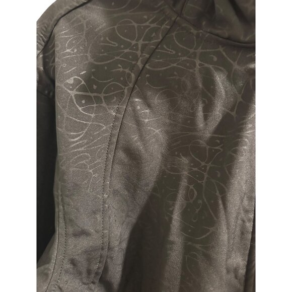 👗 2/$30 👗  Black Hooded Soft Shell Jacket Abstract Pattern & Zipper Pockets - Picture 3 of 9